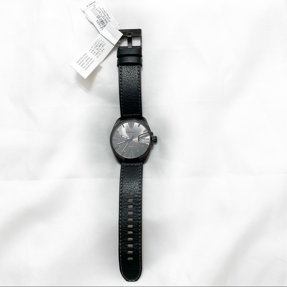 DIESEL MS9 3 HAND BLACK LEATHER WATCH - Picture 6 of 11